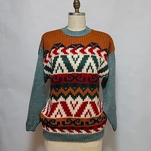 Vintage Sweater with Multi Color By Clyde, NWT, Size M